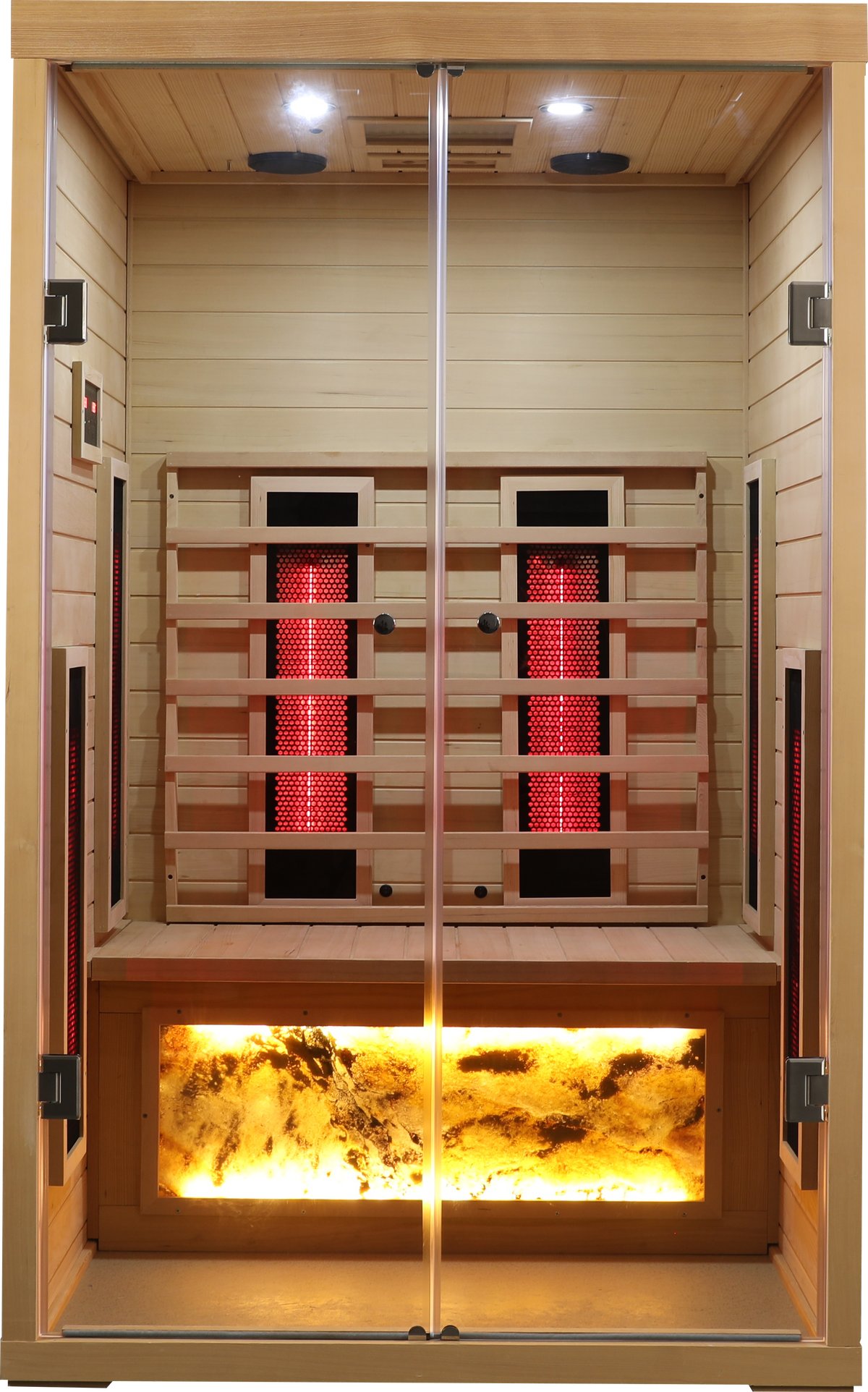 Two Person Hemlock Wood Far-Infrared Sauna Room with Digital Control Panel