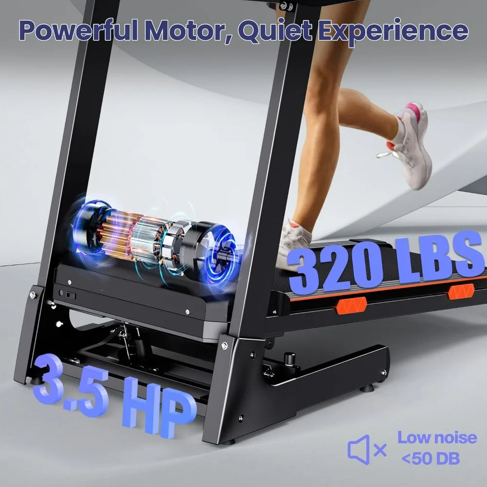 Home Treadmill with 15% Auto Incline 3.5 HP Motor and Wide Belt