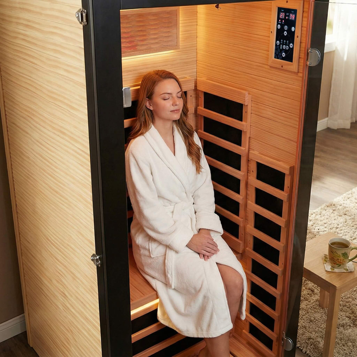 Thermora Single-Person Chilean Pine Infrared Sauna Cabin (SAK57926)