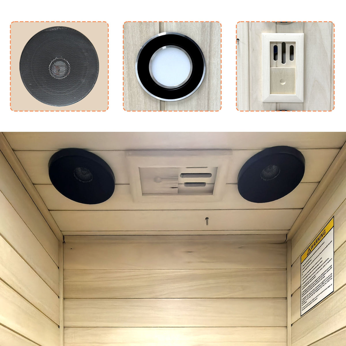 Far Infrared Sauna Room with 5 Heating Panels - Wood and Glass