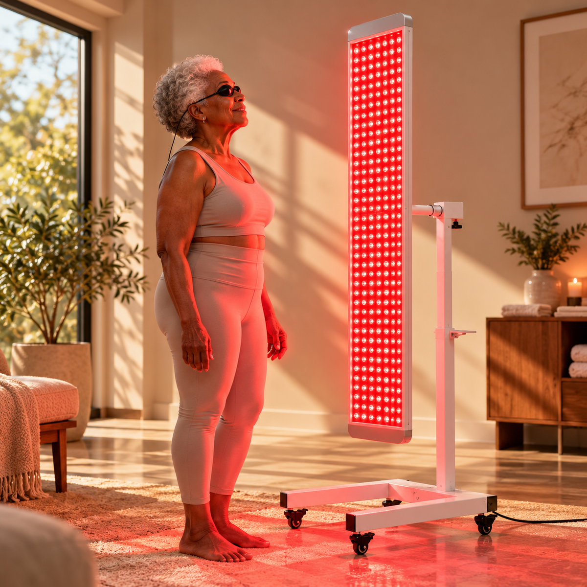 Helio Blaze Full-Body Red Light Therapy Panel – 6 Wavelengths, 1064nm, Floor Stand