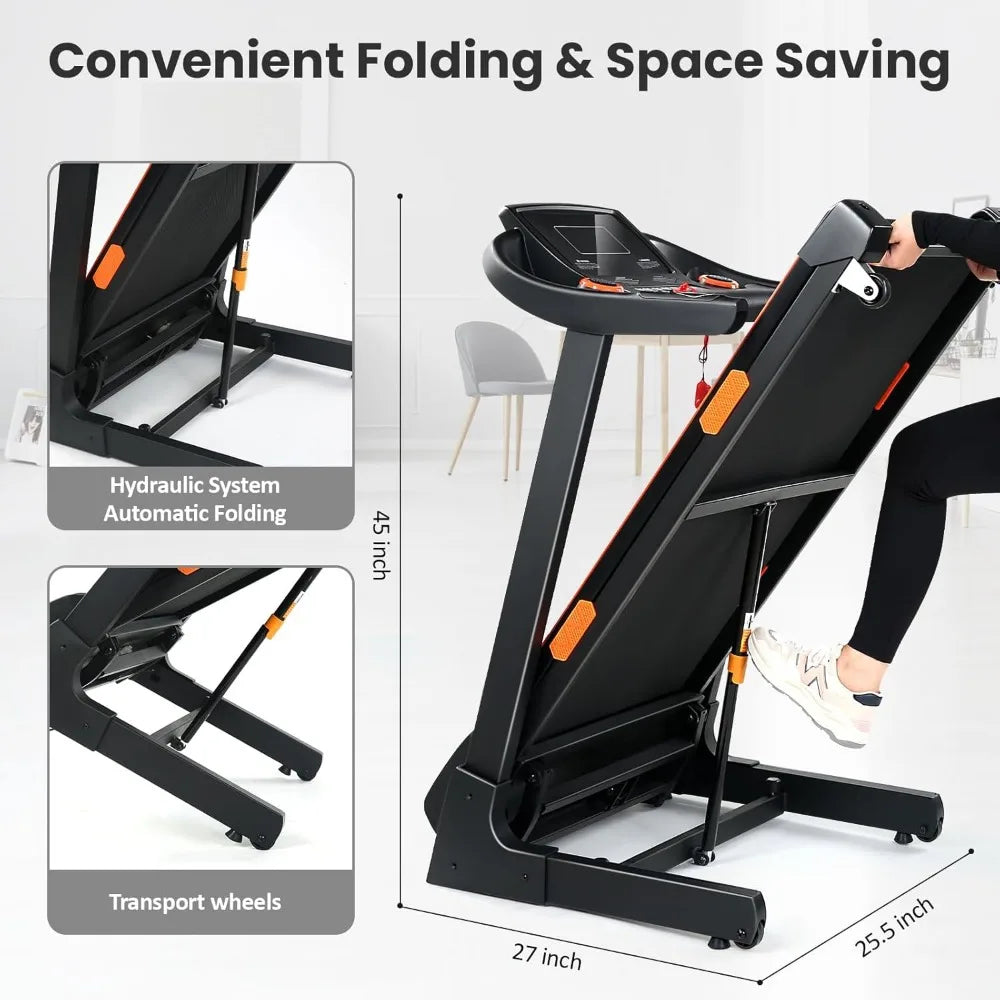 Home Treadmill with 15% Auto Incline 3.5 HP Motor and Wide Belt