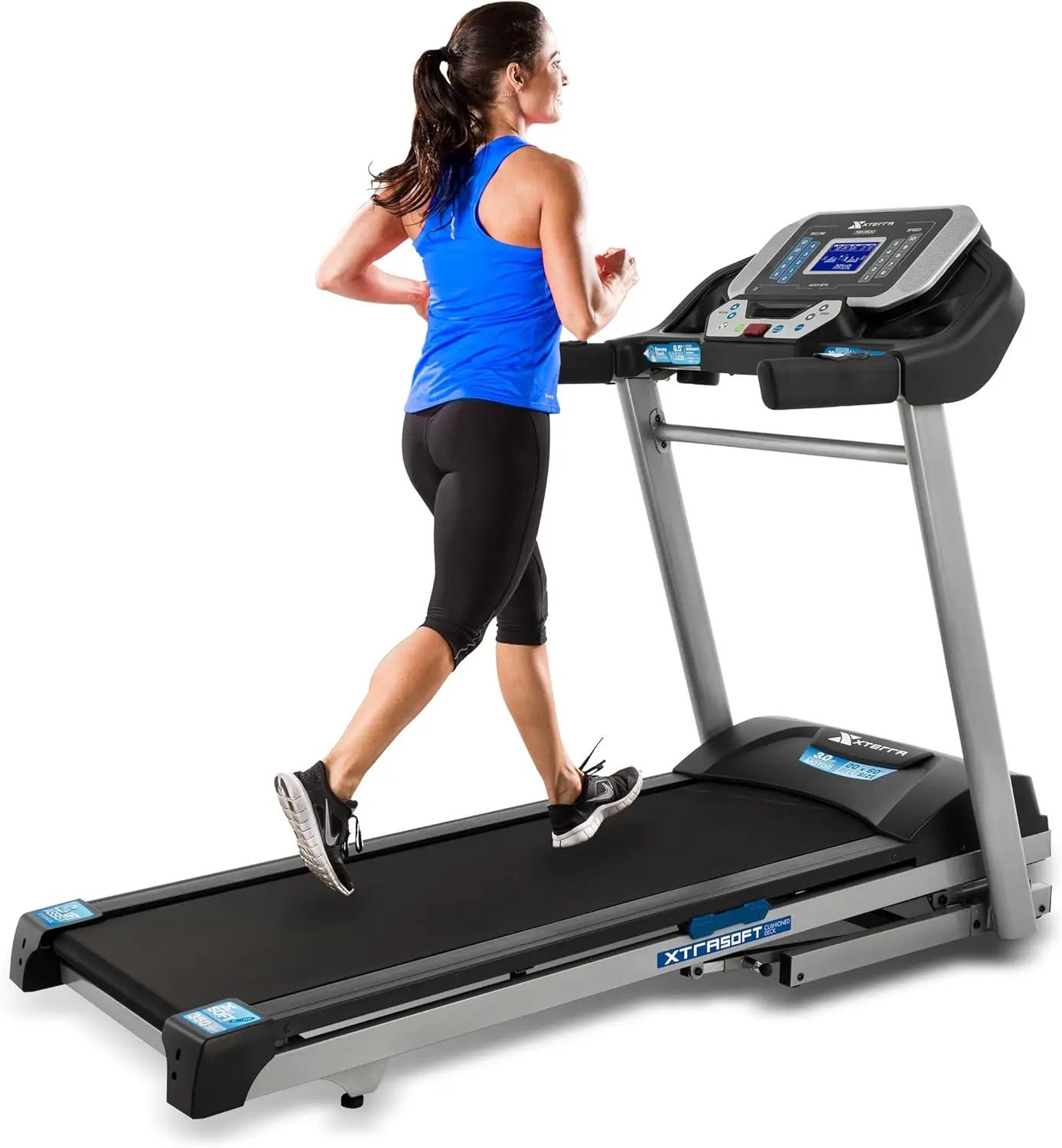 Folding Smart Treadmill with Handlebar Controls