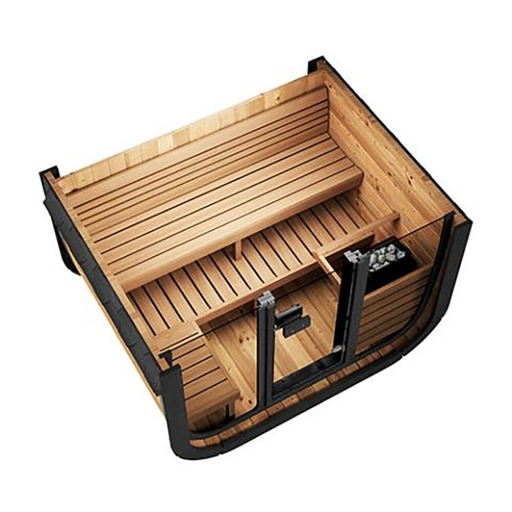 SaunaLife Model CL5G 4-Person Cube-Series Luxury Wooden Outdoor Home Sauna Kit [SL-MODELCL5G] (SAK91835)